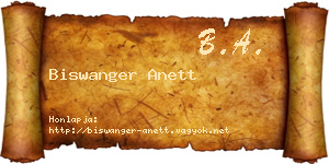 Biswanger Anett névjegykártya