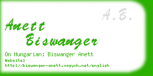 anett biswanger business card